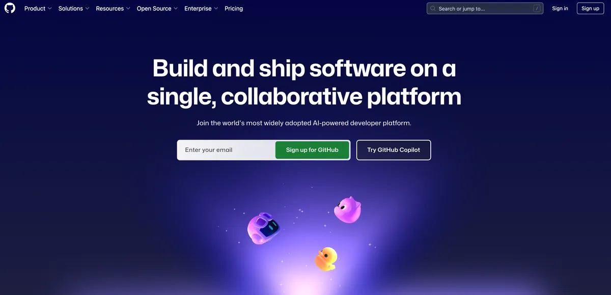 Github landing page